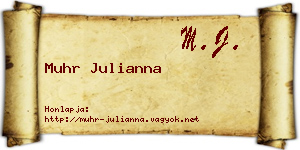 Muhr Julianna névjegykártya